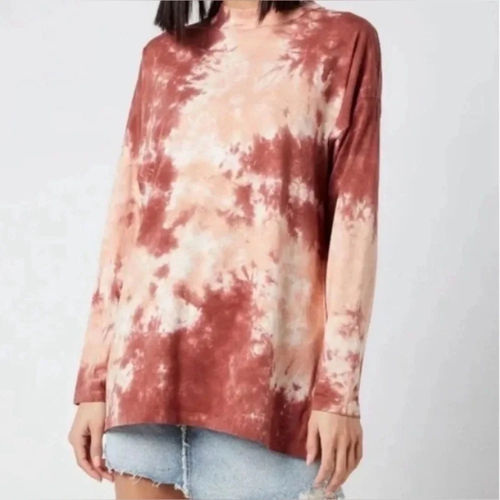 Free People We The Free Be Free Tie Dye Tee Long Sleeve Size Small - Picture 3 of 11